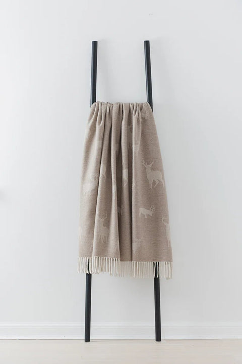 Stag Woollen Blanket, Fawn - Made Scotland - Made Scotland