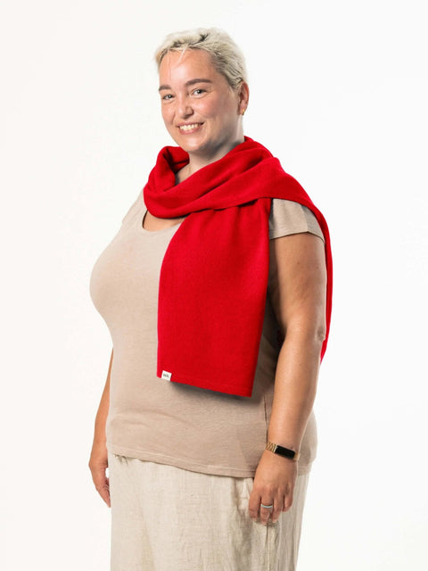 Standard Merino Wool Scarf - Fire Red - Woolkind - Made Scotland