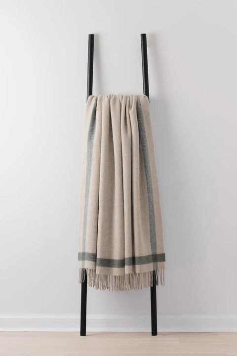 Stix Recycled Wool Blanket in Barley - Isle Mill - Made Scotland