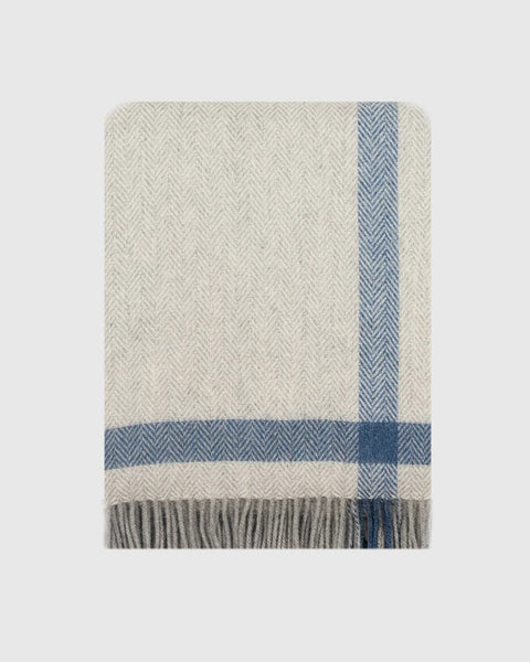 Stix Recycled Wool Blanket in Nimbus - Isle Mill - Made Scotland