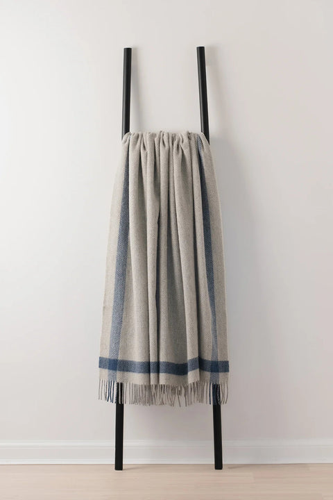 Stix Recycled Wool Blanket in Nimbus - Isle Mill - Made Scotland