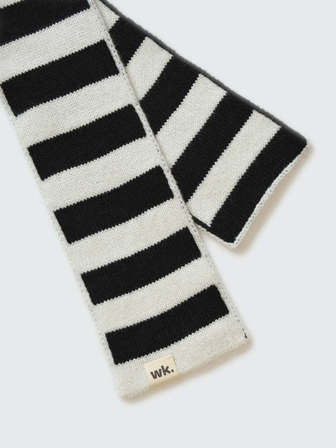Stripe Neck Scarf - Dark Navy - Woolkind - Made Scotland