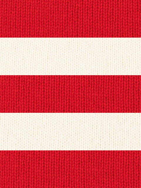 Stripe Neck Scarf - Fire Red - Woolkind - Made Scotland