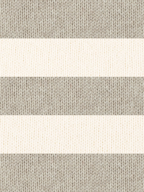 Stripe Neck Scarf - Oatmeal Brown - Woolkind - Made Scotland