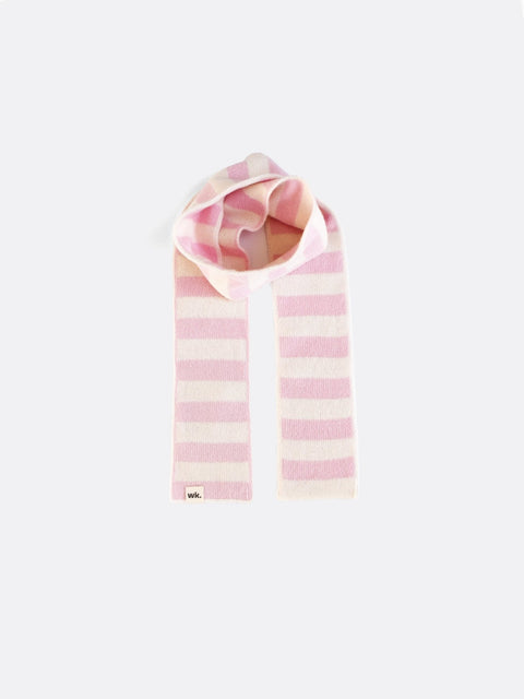 Stripe Neck Scarf - Pale Pink - Woolkind - Made Scotland