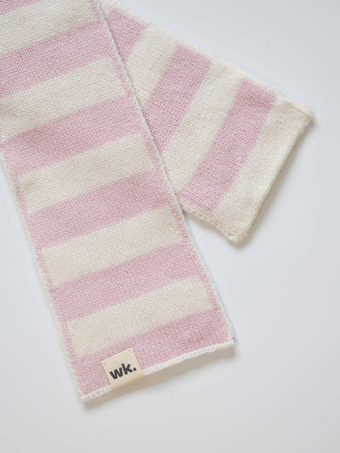 Stripe Neck Scarf - Pale Pink - Woolkind - Made Scotland