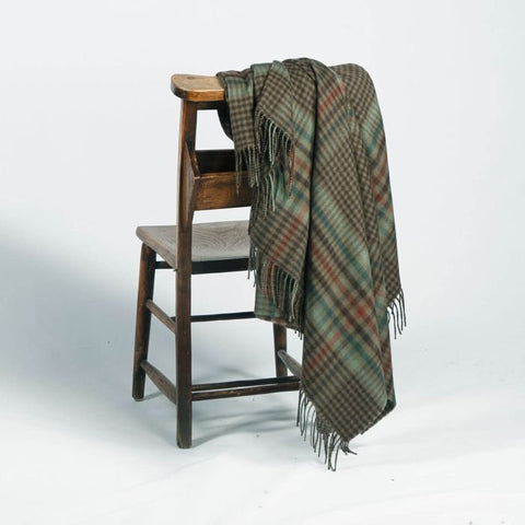 Tartan Lambswool Scottish Blanket in Forth Weathered Glen Check - Made Scotland - Made Scotland