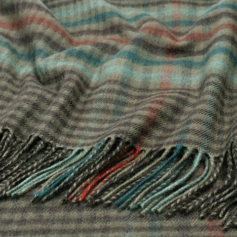 Tartan Lambswool Scottish Blanket in Forth Weathered Glen Check - Made Scotland - Made Scotland