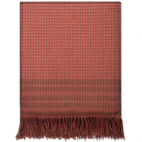 Tartan Lambswool Scottish Blanket in Shepherd Moorit Soft Red - Made Scotland - Made Scotland