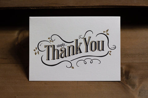 Thank You Letterpress Notecard - Single Card - The Hunter Press - Made Scotland