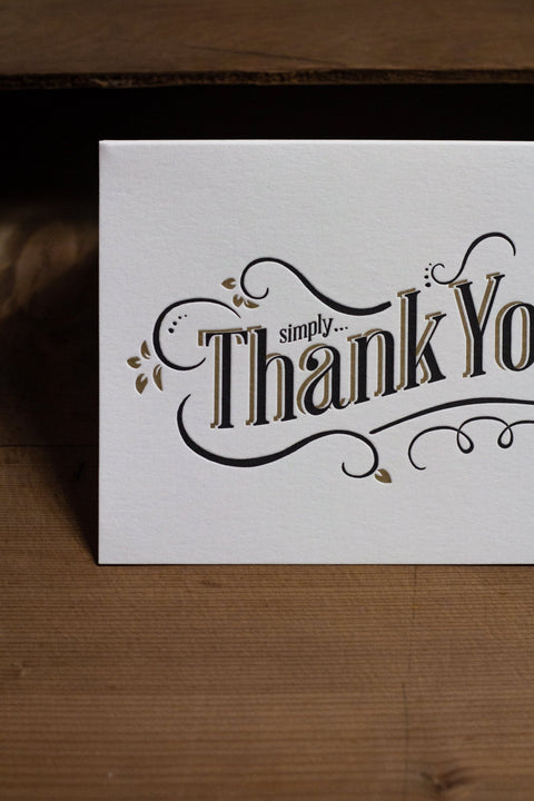 Thank You Letterpress Notecards - Pack of 8 - The Hunter Press - Made Scotland