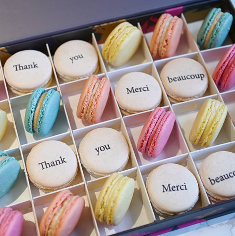 Thank You Macarons Gift Box - 12 - Mademoiselle Macaron - Made Scotland