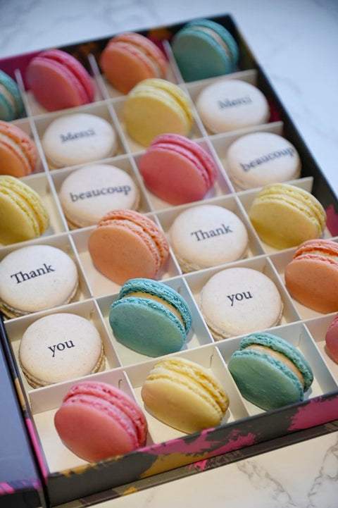 Thank You Macarons Gift Box - 12 - Mademoiselle Macaron - Made Scotland