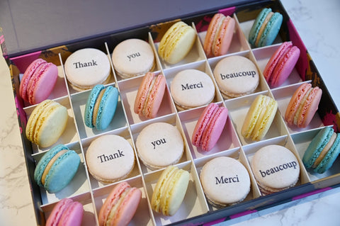 Thank You Macarons Gift Box - 24 - Mademoiselle Macaron - Made Scotland