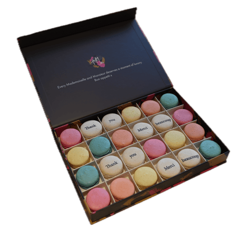 Thank You Macarons Gift Box - 24 - Mademoiselle Macaron - Made Scotland