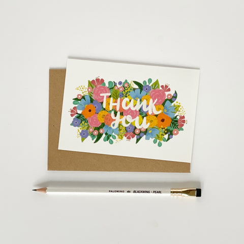 Thank You Vintage Flowers - Lomond Paper Co - Made Scotland