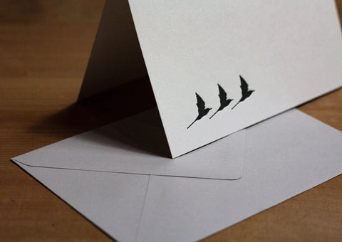 Three Terns Letterpress Cards - Pack of 8 - The Hunter Press - Made Scotland