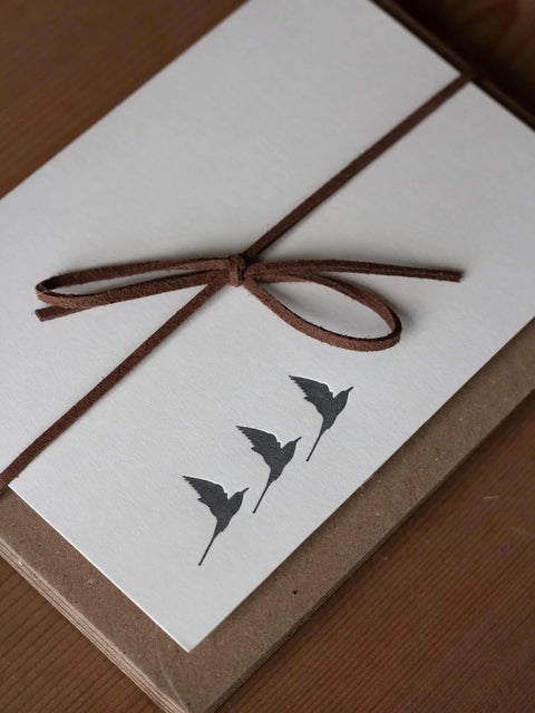 Three Terns Letterpress Cards - Pack of 8 - The Hunter Press - Made Scotland