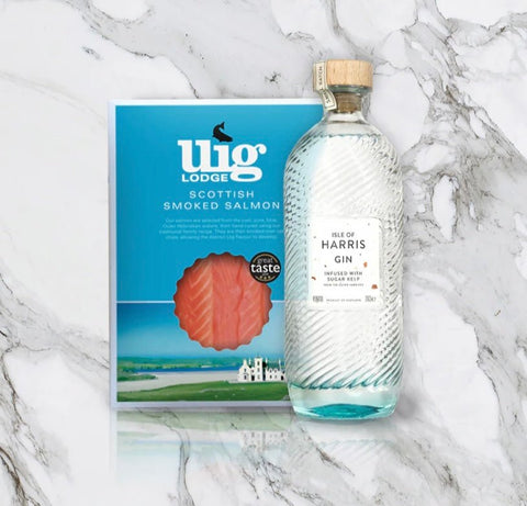 Uig Lodge Smoked Salmon and Harris Gin hamper - Uig Lodge - Made Scotland