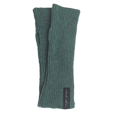 Unisex Moss Green Winter Wrist Warmers - Island Nation Studio - Made Scotland