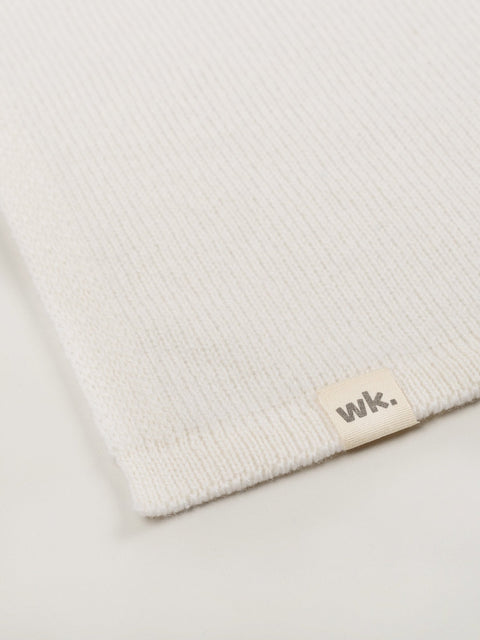 Wide Merino Wool Scarf - Cloud White - Woolkind - Made Scotland