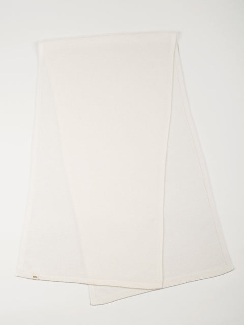 Wide Merino Wool Scarf - Cloud White - Woolkind - Made Scotland