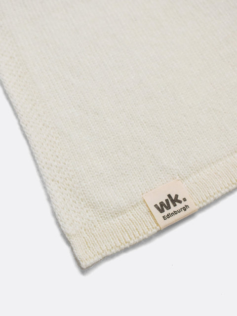 Wide Merino Wool Scarf - Double Cream - Woolkind - Made Scotland