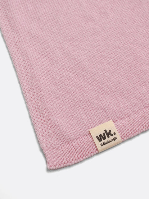 Wide Merino Wool Scarf - Pale Pink - Woolkind - Made Scotland