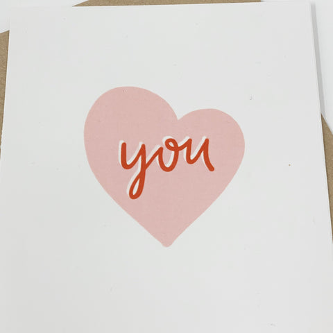 You - Heart Card - Lomond Paper Co - Made Scotland