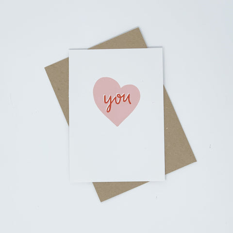 You - Heart Card - Lomond Paper Co - Made Scotland