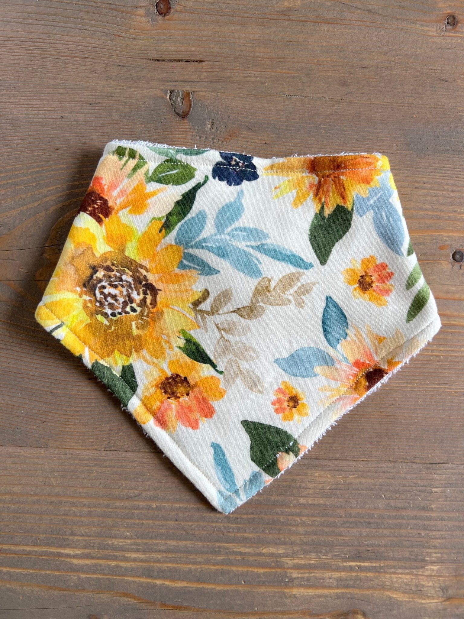Autumn Flowers Bandana Bib - Made Scotland