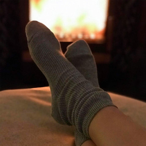 Black Luxury Ribbed Cashmere Socks - Ava Innes - Made Scotland