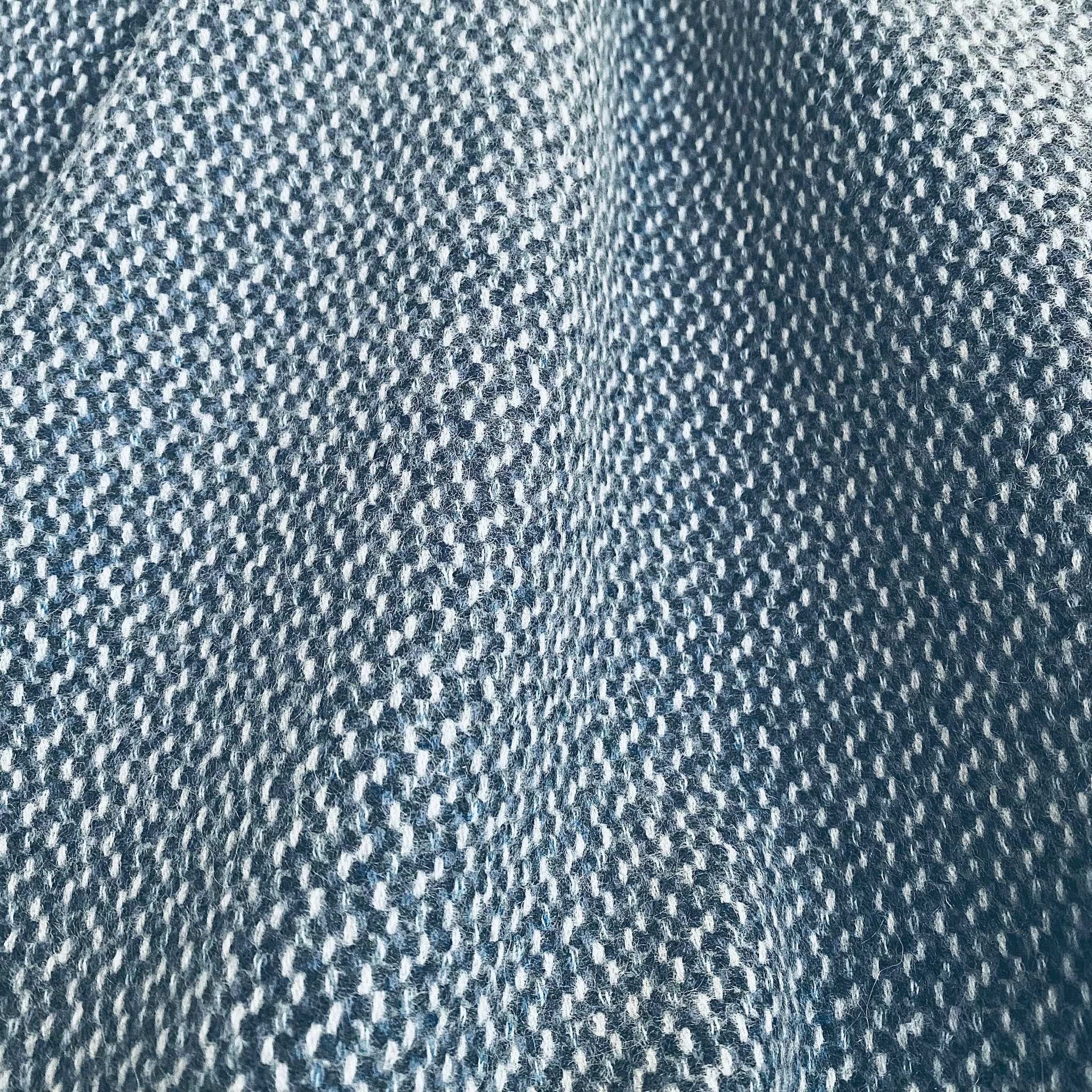 Blue and Blue Large Textured Cashmere Blanket - Made Scotland