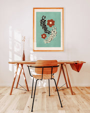 Blue Leopard Flower Print - Made Scotland