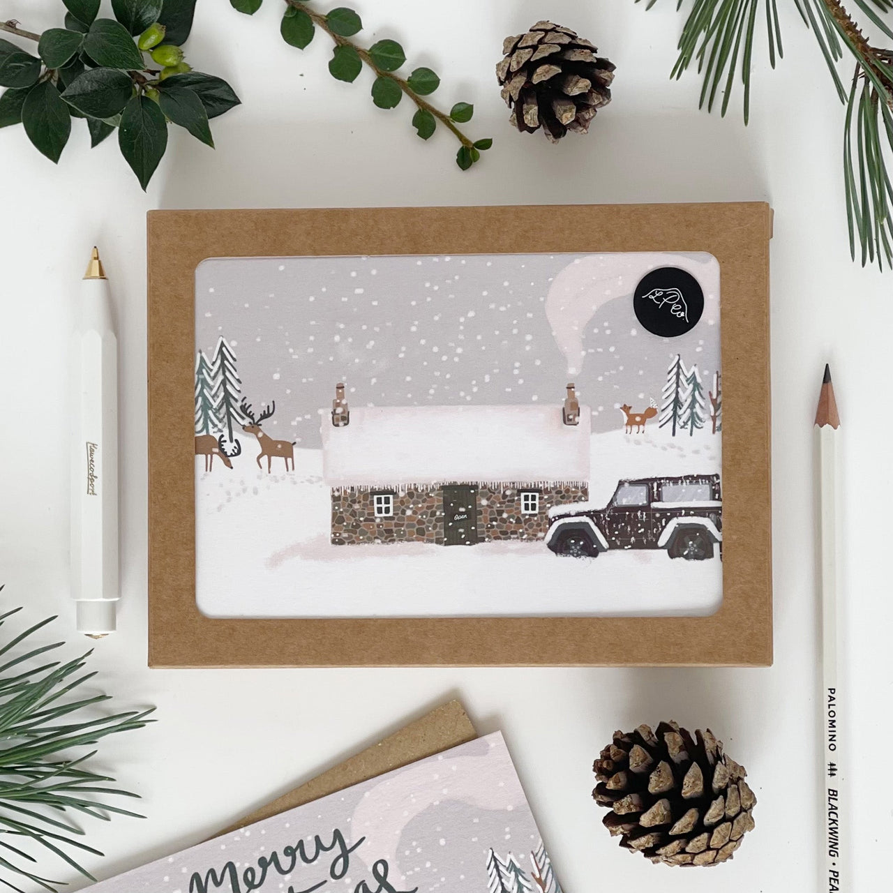 Bothy in the Snow Christmas Card Pack - Made Scotland