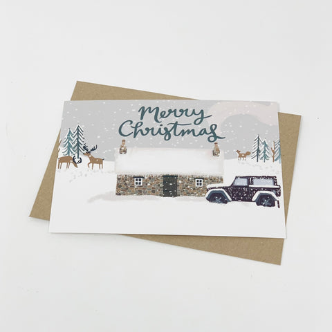 Bothy in the Snow Merry Christmas Card Pack - 2 Packs - Lomond Paper Co - Made Scotland