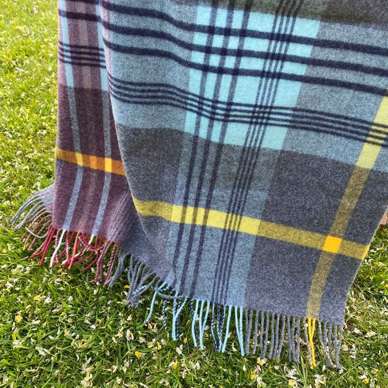Brushed Wool Check Comfort Blanket - Made Scotland