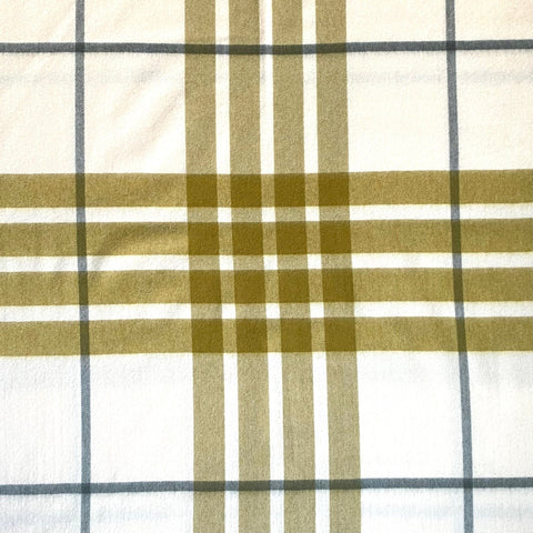 Cashmere Olive and Cream Tartan Comfort Blanket - Ava Innes - Made Scotland