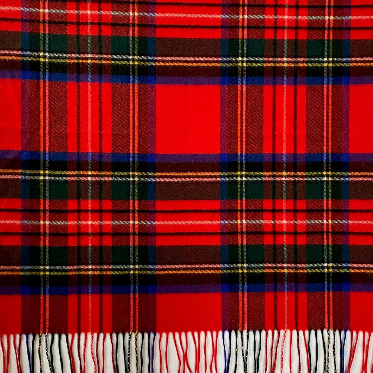 Cashmere Red Tartan Comfort Blanket - Made Scotland
