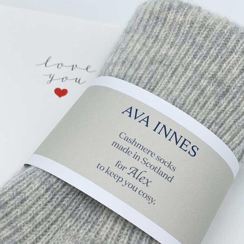 Cream Luxury Pure Cashmere Bed Socks - Ava Innes - Made Scotland