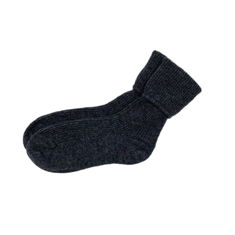 Dark Grey Luxury Pure Cashmere Bed Socks - Ava Innes - Made Scotland