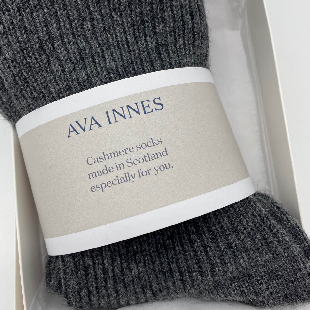 Dark Grey Luxury Pure Cashmere Bed Socks - Made Scotland