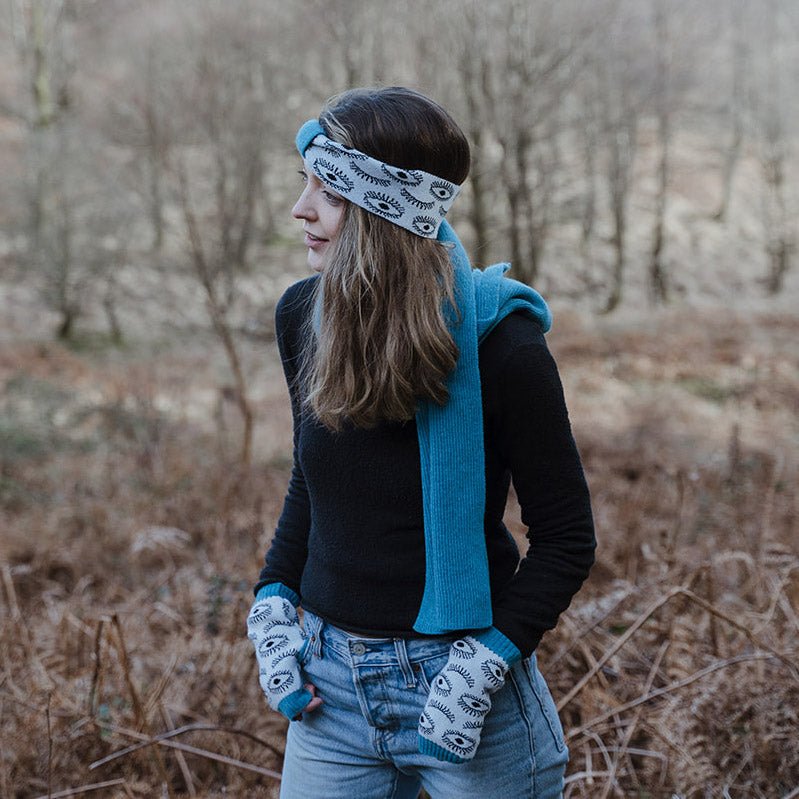 'Eye spy' headband in hebridean blue - Made Scotland