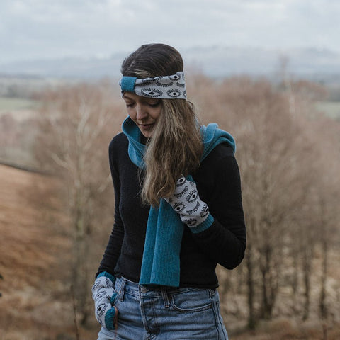 'Eye spy' headband in hebridean blue - Island Nation Studio - Made Scotland