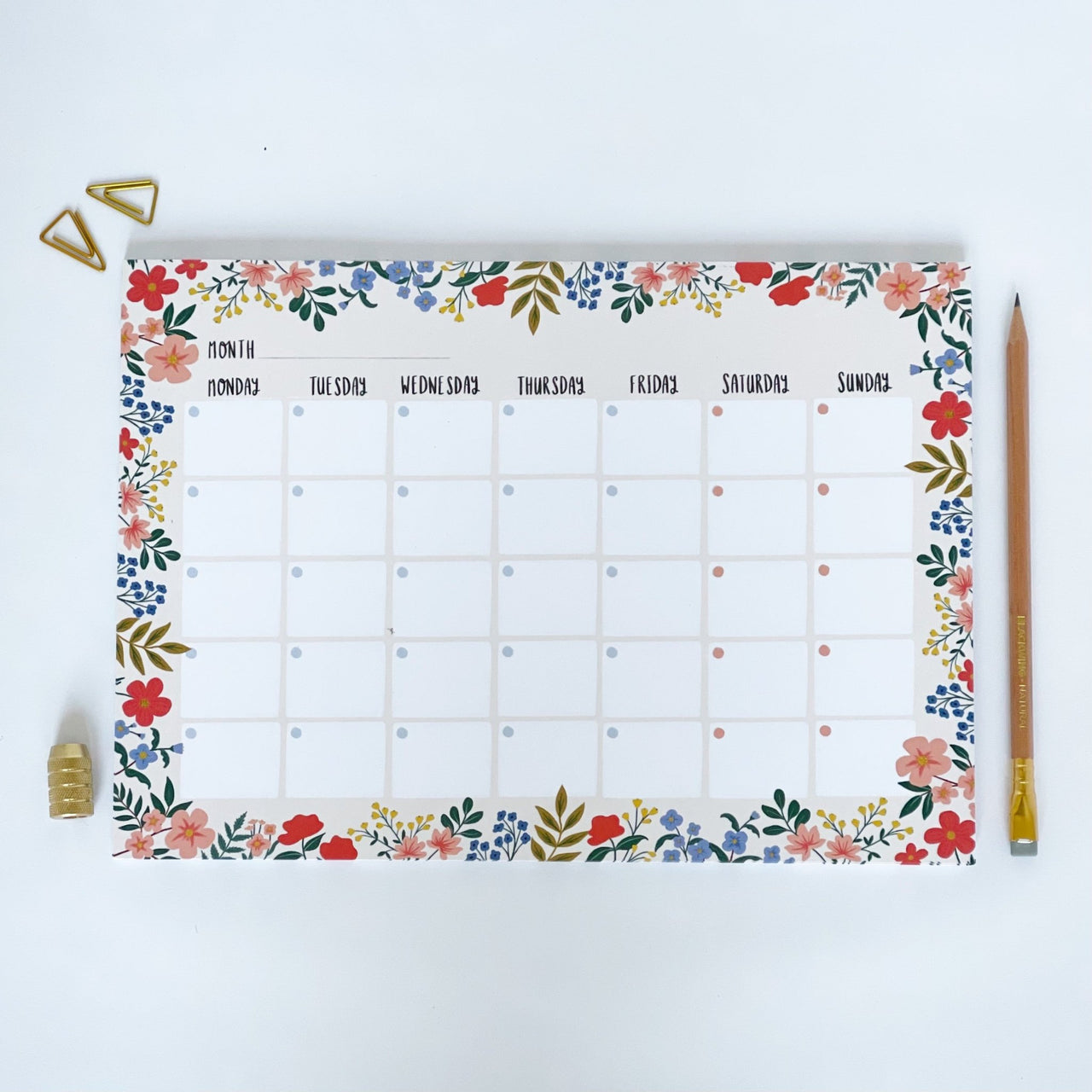 FLORAL Monthly Planner - Made Scotland