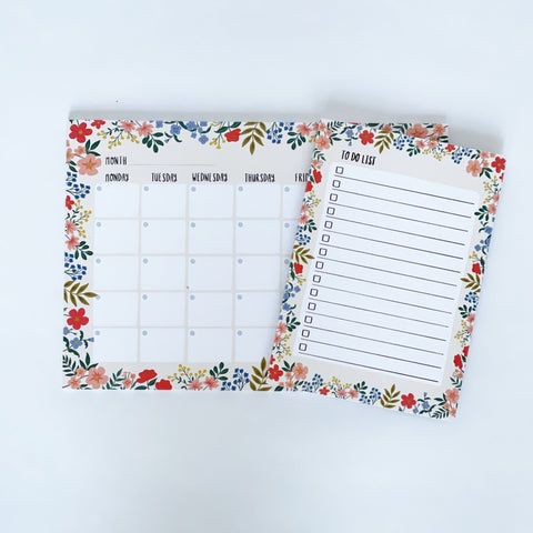 FLORAL Monthly Planner - Lomond Paper Co - Made Scotland