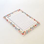 FLORAL To Do List - Notepad - Made Scotland