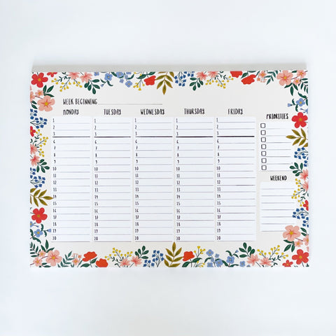 FLORAL Weekly Planner - Lomond Paper Co - Made Scotland