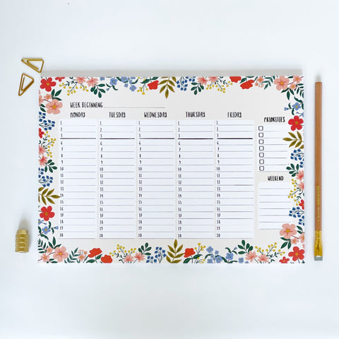 FLORAL Weekly Planner - Lomond Paper Co - Made Scotland