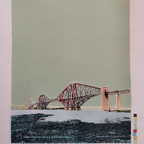 Forth Bridge, from South Queensferry - Light Turquoise - Bell's Galleries - Made Scotland